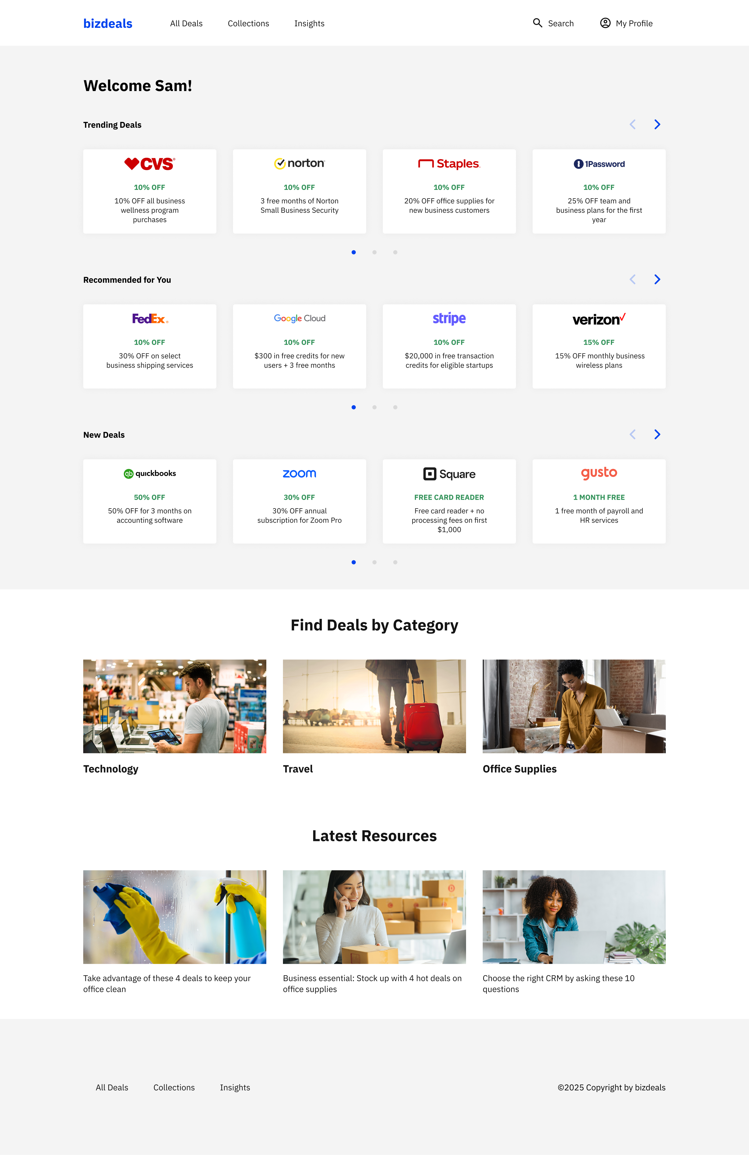 Dashboard on the Business Deals Platform