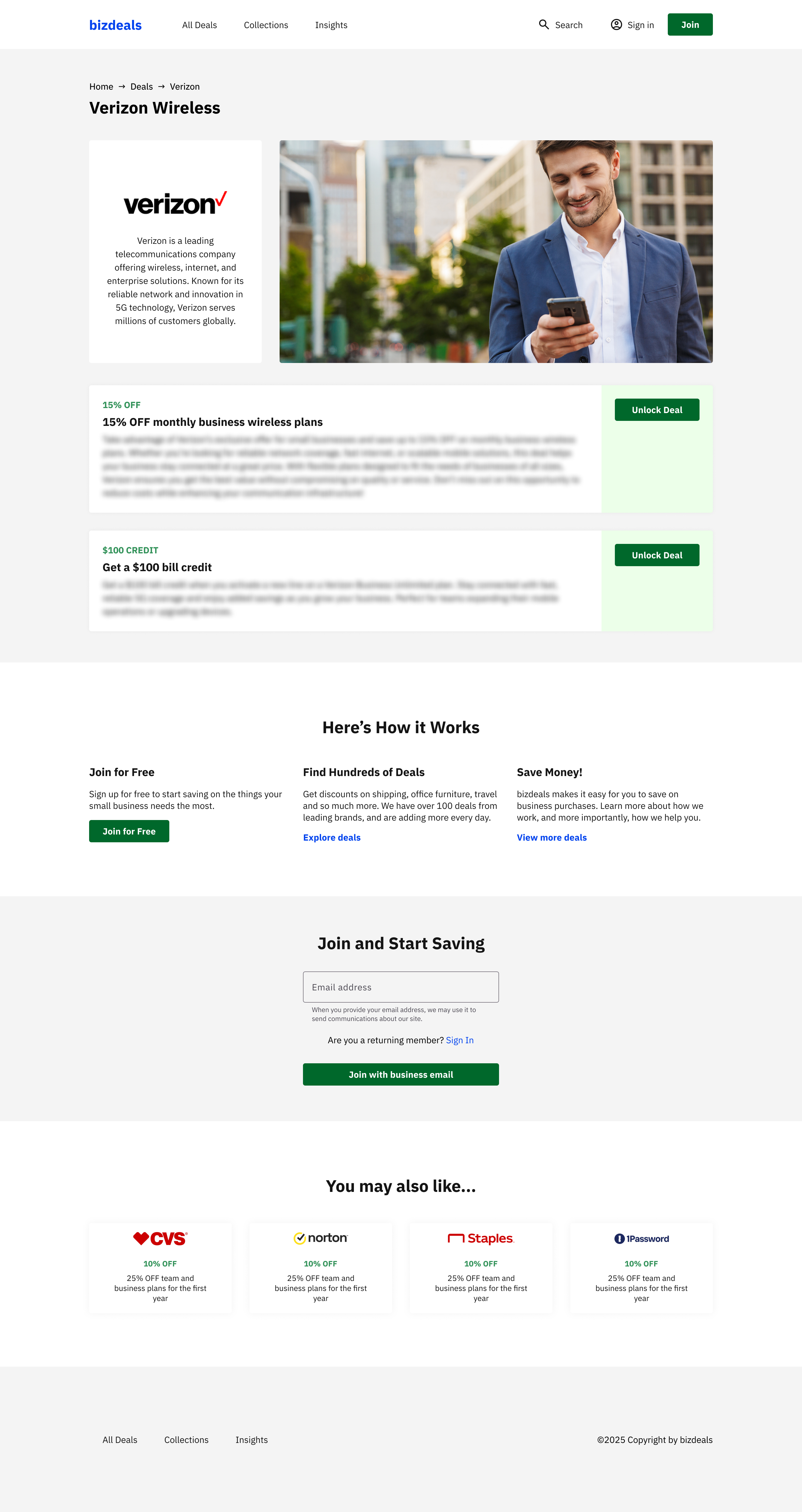 Brand Page on the Business Deals Platform