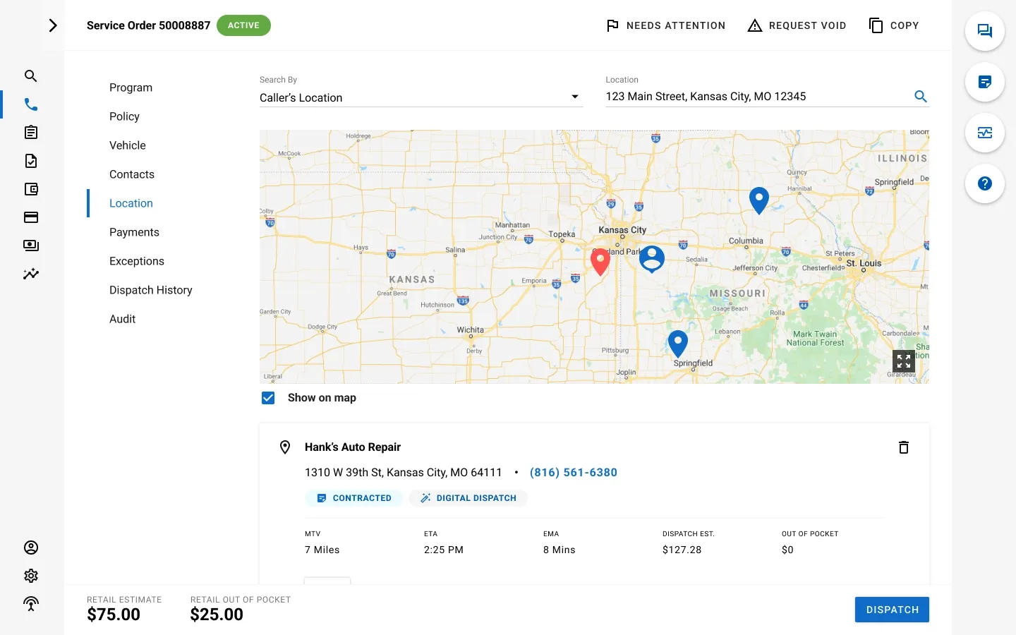 Caller Location
